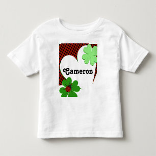Camiseta De Bebé Cumpleaños 1 de Señora Bug & Hoja de Trébol Lindo
