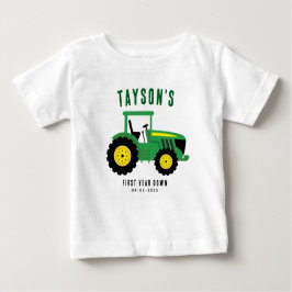 Camiseta De Bebé Cumpleaños 1 de Tu Tractor | Tema de Granja
