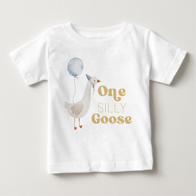 Camiseta De Bebé Cumpleaños 1 de Un Ganso Tonto (Anverso)