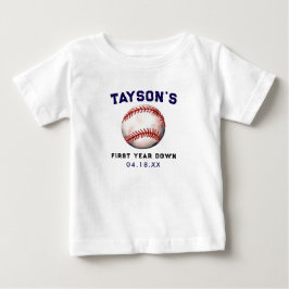 Camiseta De Bebé Cumpleaños 1er año de béisbol