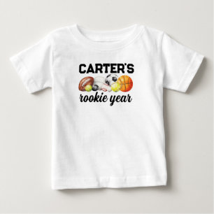 Camiseta De Bebé Cumpleaños 1er año novato Deportes