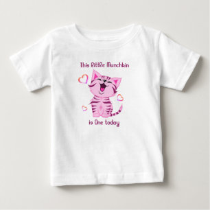 Camiseta De Bebé Cumpleaños 1er Cumpleaños Pequeño Munchkin gatito 