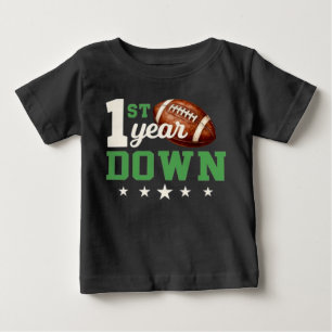 Camiseta De Bebé Cumpleaños 1er - Fútbol Americano Primer Año Down