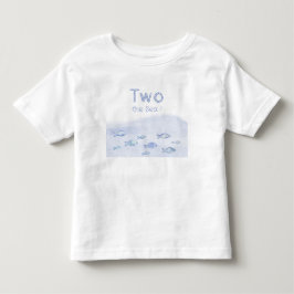 Camiseta De Bebé Cumpleaños 2º del pez del mar azul 