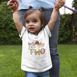 Camiseta De Bebé Cumpleaños 2º Granja Adorable