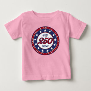 Camiseta De Bebé Cumpleaños 250 de América con bandera de EE. UU.