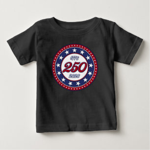 Camiseta De Bebé Cumpleaños 250 de América con bandera de EE. UU.