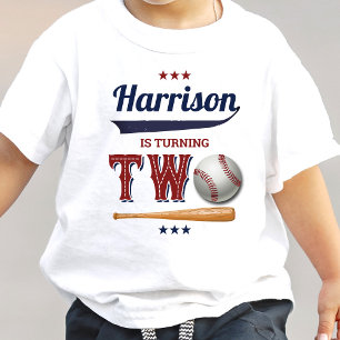Camiseta De Bebé Cumpleaños 2 de béisbol para niños
