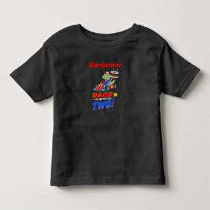 Camiseta De Bebé Cumpleaños 2 Dinosaurio Coche de Carreras Listo Se