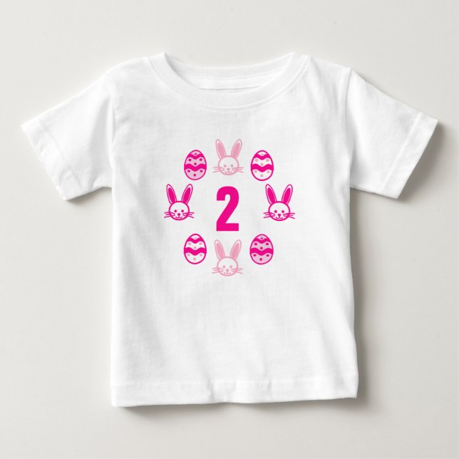 Camiseta De Bebé Cumpleaños 2 Pink Easter (Anverso)