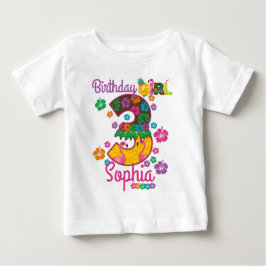 Camiseta De Bebé Cumpleaños 3 3 personalizado de verano de Luau en