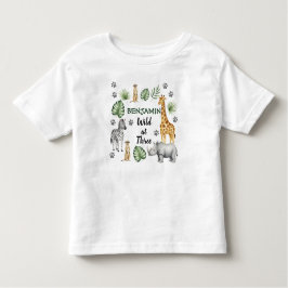 Camiseta De Bebé Cumpleaños 3 de Animal del Jungla Lindo