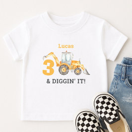 Camiseta De Bebé Cumpleaños 3 de Three & Diggin' It Construction