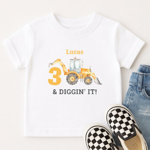 Camiseta De Bebé Cumpleaños 3 de Three & Diggin' It Construction