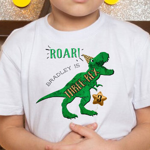 Camiseta De Bebé Cumpleaños 3 del Dinosaurio Tres-Rex