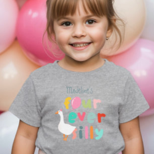 Camiseta De Bebé Cumpleaños 4 de Girls Four Ever Silly Farm Goose
