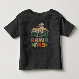 Camiseta De Bebé Cumpleaños 5 Dinosaurio T Rex Rawr Tengo 5 Para Ni