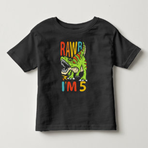 Camiseta De Bebé Cumpleaños 5 Dinosaurio T Rex Rawr Tengo 5 Para Ni