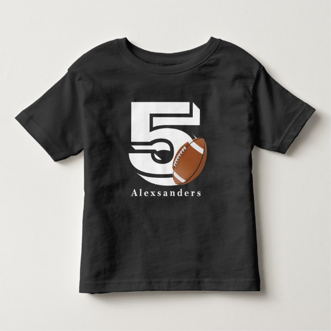 Camiseta De Bebé Cumpleaños 5 Fútbol nombre y edad niños niño niña (Anverso)