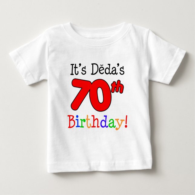 Camiseta De Bebé Cumpleaños 70 de Deda Abuelo Checo (Anverso)