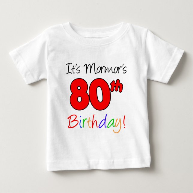 Camiseta De Bebé Cumpleaños 80 de Mormor (Anverso)