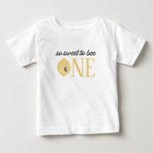 Camiseta De Bebé Cumpleaños Abeja 1 Dulce Cumple uno