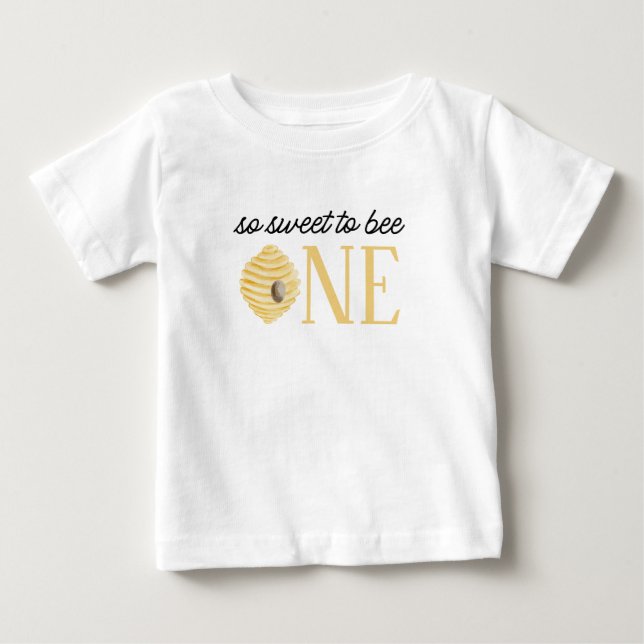 Camiseta De Bebé Cumpleaños Abeja 1 Dulce Cumple uno (Anverso)