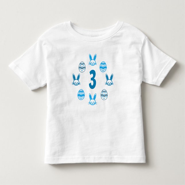 Camiseta De Bebé Cumpleaños azul de Pascua 3 (Anverso)