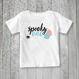 Camiseta De Bebé Cumpleaños azul del Espeluznante Uno