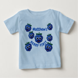 Camiseta De Bebé Cumpleaños azul del niño de primer cumpleaños 1er