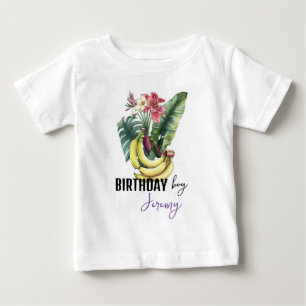 Camiseta De Bebé cumpleaños bananero EDITABLE bananas maduras