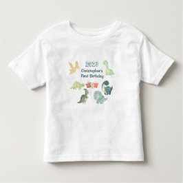 Camiseta De Bebé Cumpleaños Bebé Cute Dinosaurio Acuarela Blanco