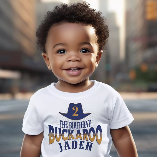 Camiseta De Bebé "Cumpleaños Buckaroo" Vaquero Niños Occidentales C ("The birthday buckaroo" customizable birthday t-shirt cowboy birthday party theme western cowboy hat)