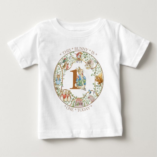 Camiseta De Bebé Cumpleaños Clásico de Peter Rabbit (Anverso)
