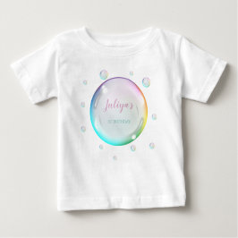 Camiseta De Bebé Cumpleaños con burbujas de acuarela 