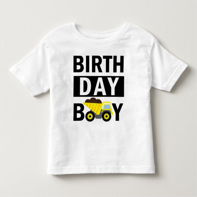 Camiseta De Bebé Cumpleaños Construcción de Niño Cumpleaños Primer  (Anverso)