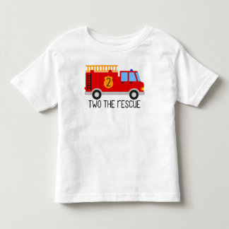 Camiseta De Bebé Cumpleaños de Camión de Bomberos para Niño: Dos al
