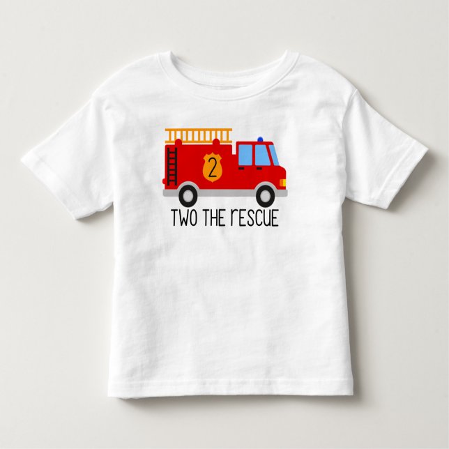 Camiseta De Bebé Cumpleaños de Camión de Bomberos para Niño Pequeño (Anverso)