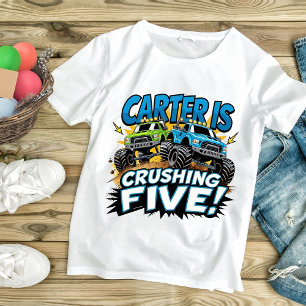 Camiseta De Bebé Cumpleaños de Camión Monstruo - Fiesta de Autos de