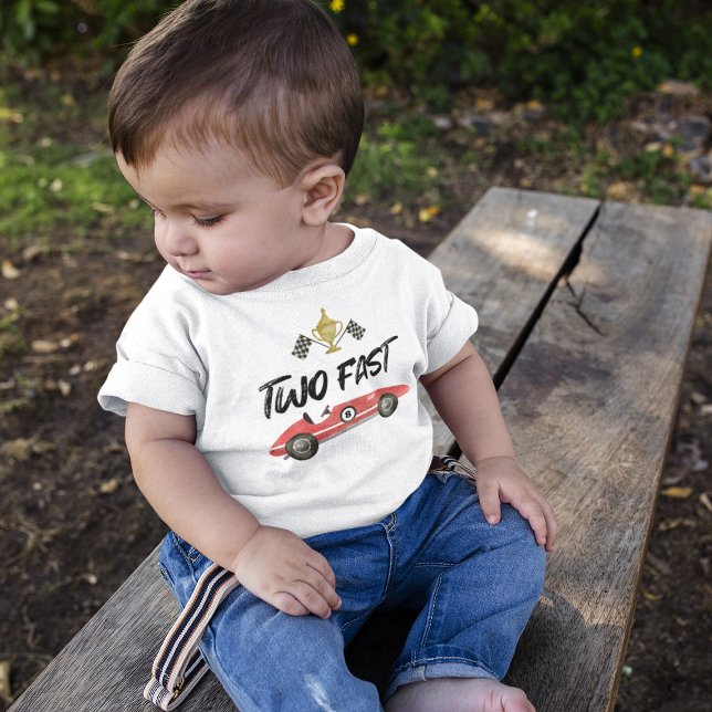 Camiseta De Bebé Cumpleaños de coche de carreras rápido dos (Subido por el creador)