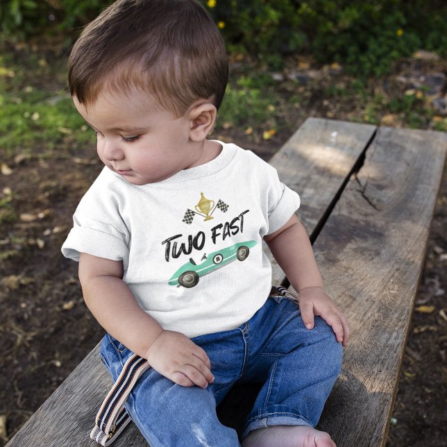 Camiseta De Bebé Cumpleaños de coche de carreras rápido dos (Subido por el creador)