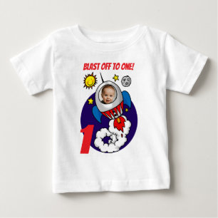 Camiseta De Bebé Cumpleaños de cohete primer despegue hacia un niño