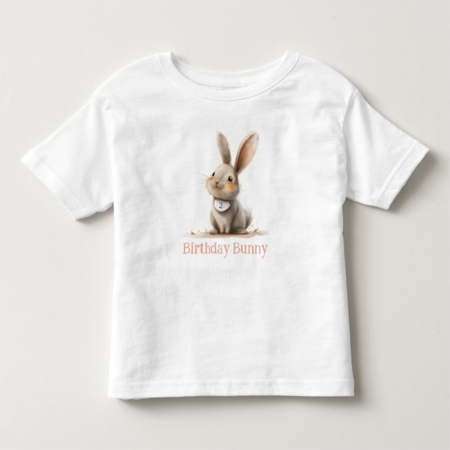 Camiseta De Bebé Cumpleaños de conejo lindo simple para niños (Anverso)