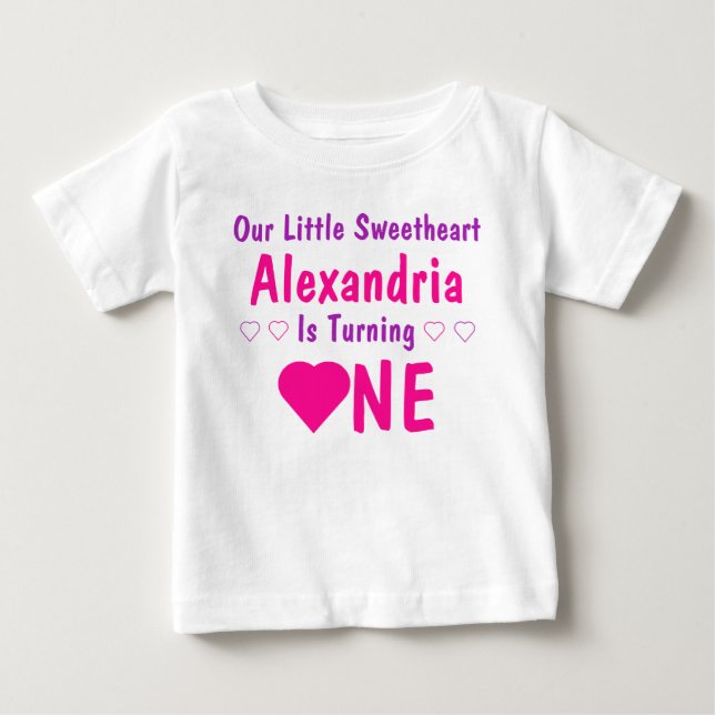 Camiseta De Bebé Cumpleaños de Corazóncito 1 (Anverso)