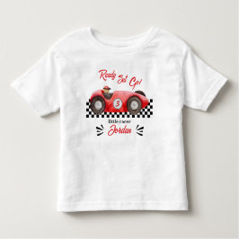 Camiseta De Bebé Cumpleaños de Cualquier Edad Auto Rojo de Carreras
