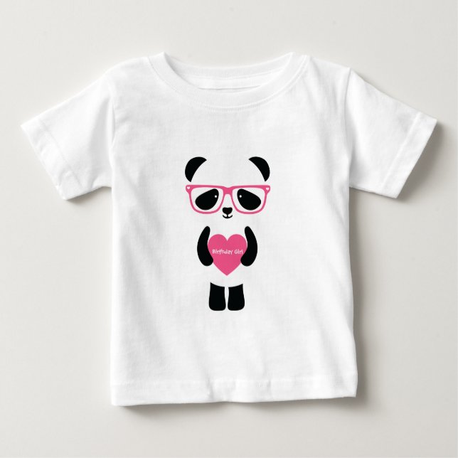 Camiseta De Bebé Cumpleaños de Cute Panda (Anverso)