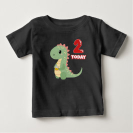 Camiseta De Bebé Cumpleaños de Dino 2 Hoy