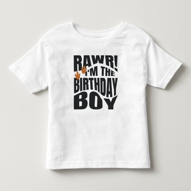 Camiseta De Bebé Cumpleaños de dinosaurio lindo Rawr  (Anverso)