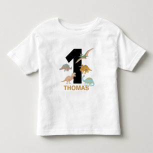 Camiseta De Bebé Cumpleaños de dinosaurios para niños dibujados a m