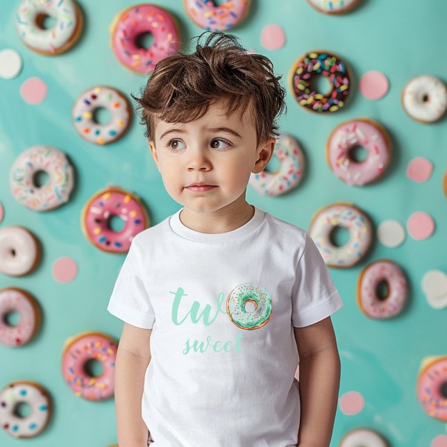 Camiseta De Bebé Cumpleaños de Donut Verde (Subido por el creador)